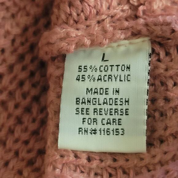 Vintage Top Sweater Women Size L Poof Apparel  Faux Wrap Super Stylish V Back - Picture 5 of 9